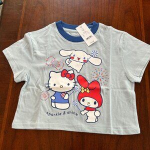 NEW Women's XS Hello Kitty & Friends T-Shirt  "Sparkle & Shine" Graphic Crewneck